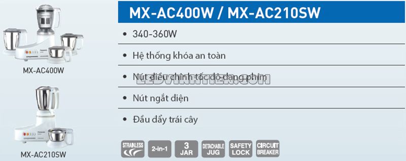 Máy xay sinh tố MX-AC400WRA loại tốt