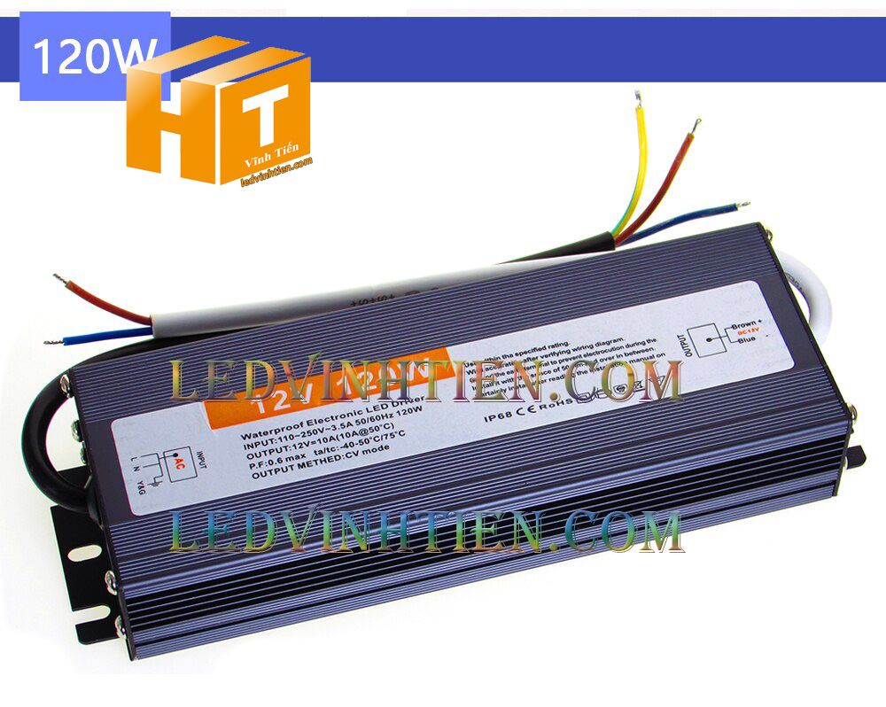 Nguồn 12V 15A, 180W, Ip67, 68 chống nước, dùng cấp nguồn DC12V loại tốt, giá rẻ, chính hãng ledvinhtien.com