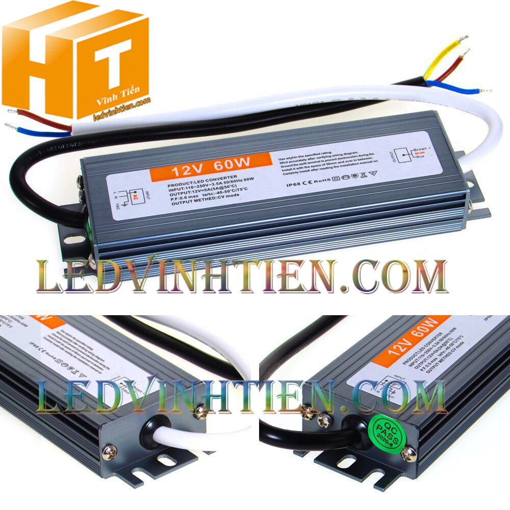 Nguồn 12V 15A, 180W, Ip67, 68 chống nước, dùng cấp nguồn DC12V loại tốt, giá rẻ, chính hãng ledvinhtien.com