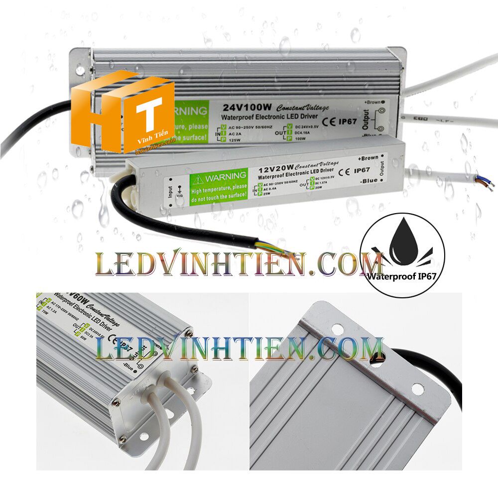 Nguồn 12V 15A, 180W, Ip67, 68 chống nước, dùng cấp nguồn DC12V loại tốt, giá rẻ, chính hãng ledvinhtien.com