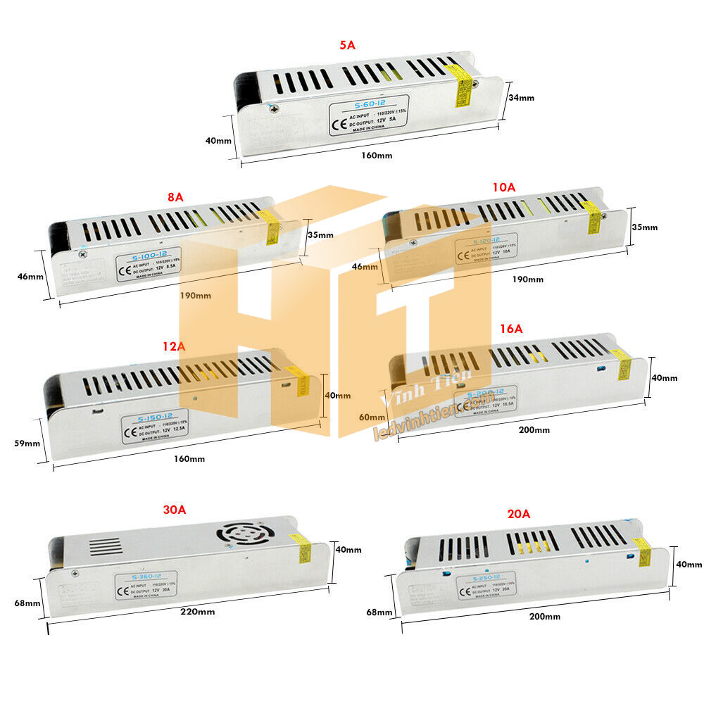 Nguồn 12V 20A loại nhỏ loại tốt, giá rẻ