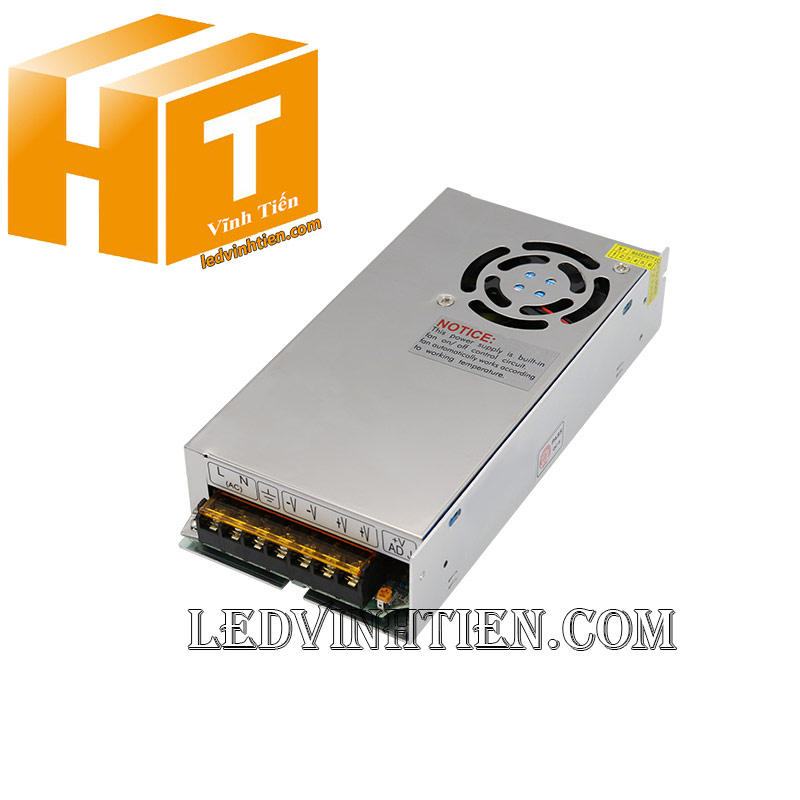 Bộ nguồn DC24V 10A 240W có quạt, cung cấp điện cho hệ thống giám sát.