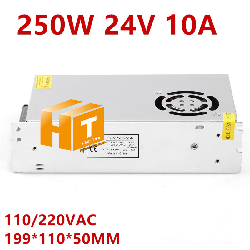 Bộ nguồn DC24V 10A 240W với quạt làm mát, lý tưởng cho hệ thống điện.