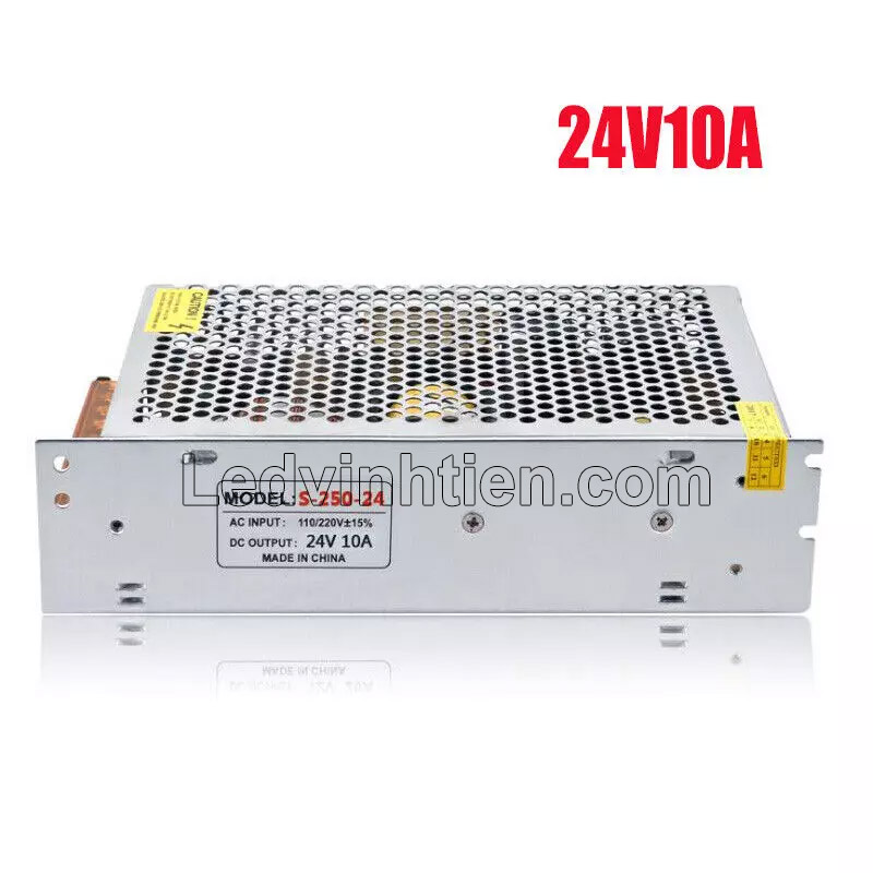 Nguồn 24V 10A 240W không quạt, thiết kế nhỏ gọn, bền bỉ