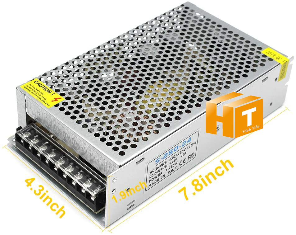 Bộ nguồn 24V 10A không quạt, hiệu suất cao, không ồn