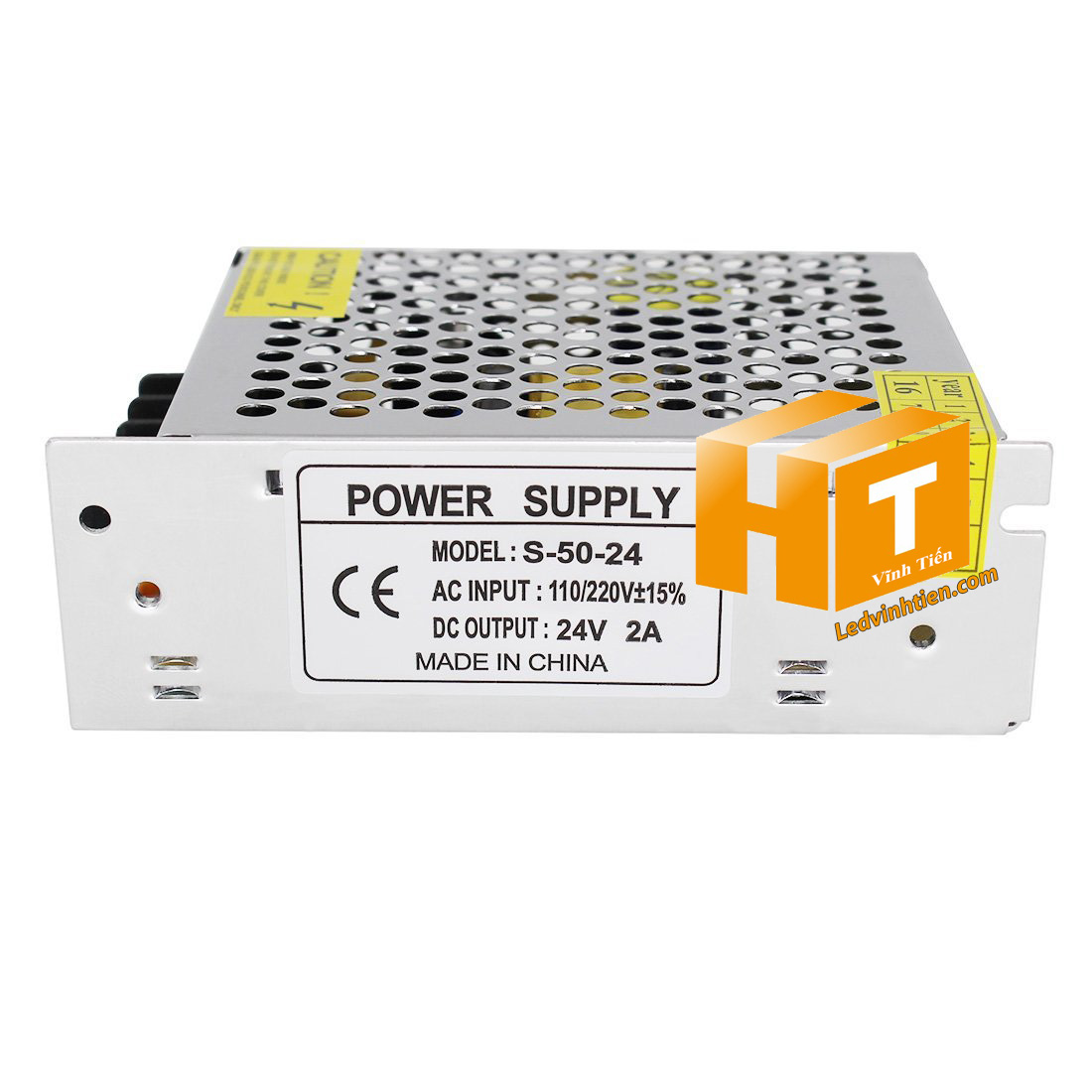 Nguồn 24V 2A 48W không quạt, bảo vệ quá tải, hiệu quả cao.