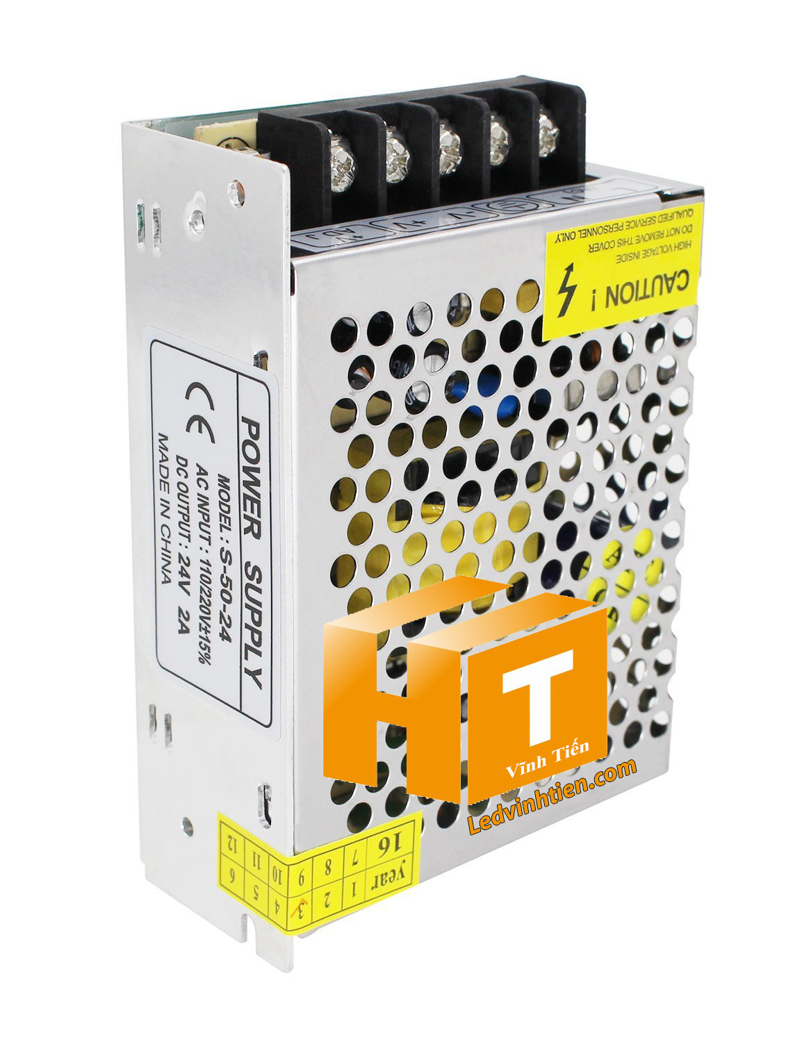 Nguồn 24V 2A 48W không quạt, thiết kế nhỏ gọn, hiệu quả.