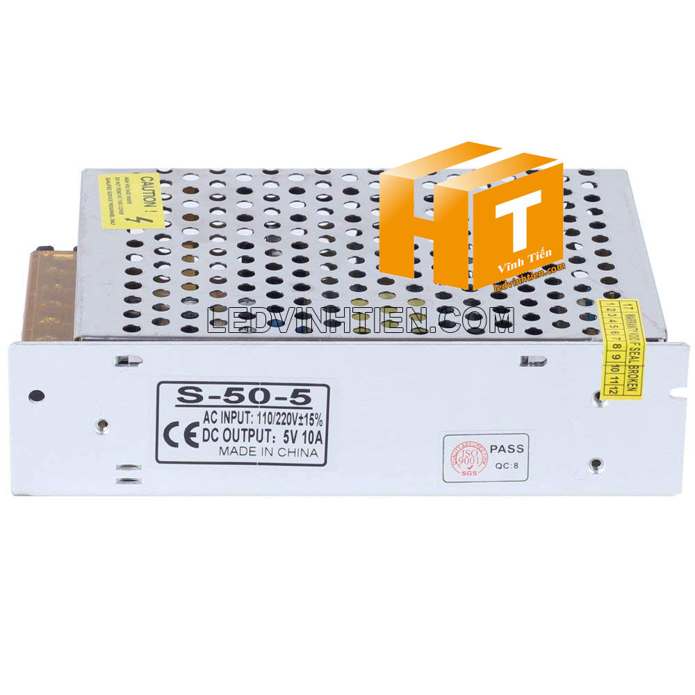 Bộ nguồn tổng, nguồn tổ ong, nguồn dc 5V 10A 50W có quạt, loại tốt, giá rẻ, chất lượng, đủ ampe, dùng cấp nguồn DC5V cho đèn led, camera, bơm mini, bóng led đúc f5, f8, module led ma trận, tự động hóa, ledvinhtien.com