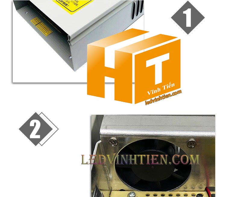 Nguồn tổ ong 5V 70A ngoài trời dạng hộp, loại tốt, giá rẻ, Ledvinhtien.com