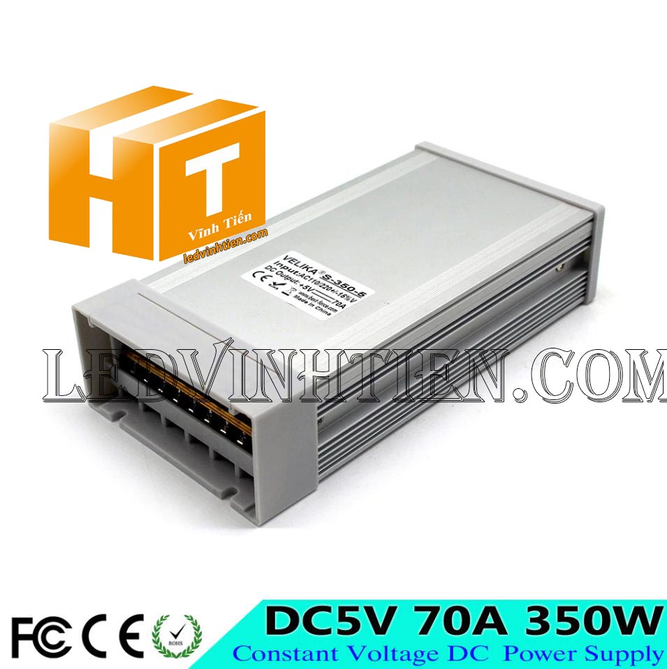 Nguồn 5V 70A ngoài trời vỏ nhôm