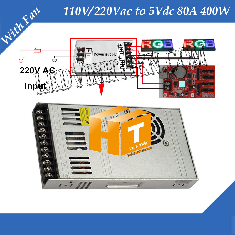 Nguồn DC 5V 70A siêu mỏng, loại tốt, giá rẻ, Ledvinhtien.com