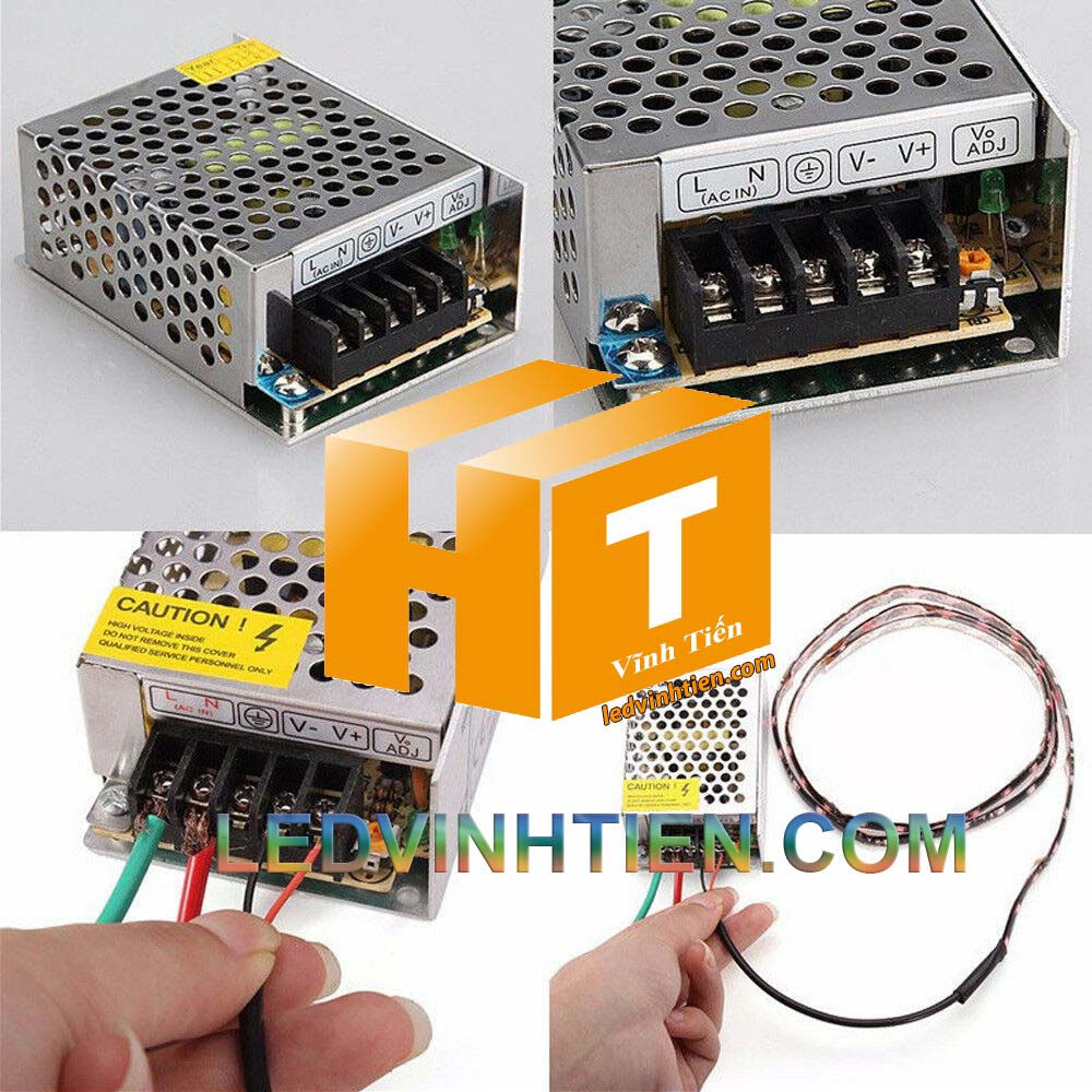 hướng dẫn cách đấu nối, cài đặt, lập trình chi tiết trên Bộ nguồn tổng, nguồn tổ ong, nguồn dc 5V 5A 25W có quạt, loại tốt, giá rẻ, chất lượng, đủ ampe, dùng cấp nguồn DC5V cho đèn led, camera, bơm mini, bóng led đúc f5, f8, module led ma trận, tự động hóa, ledvinhtien.com