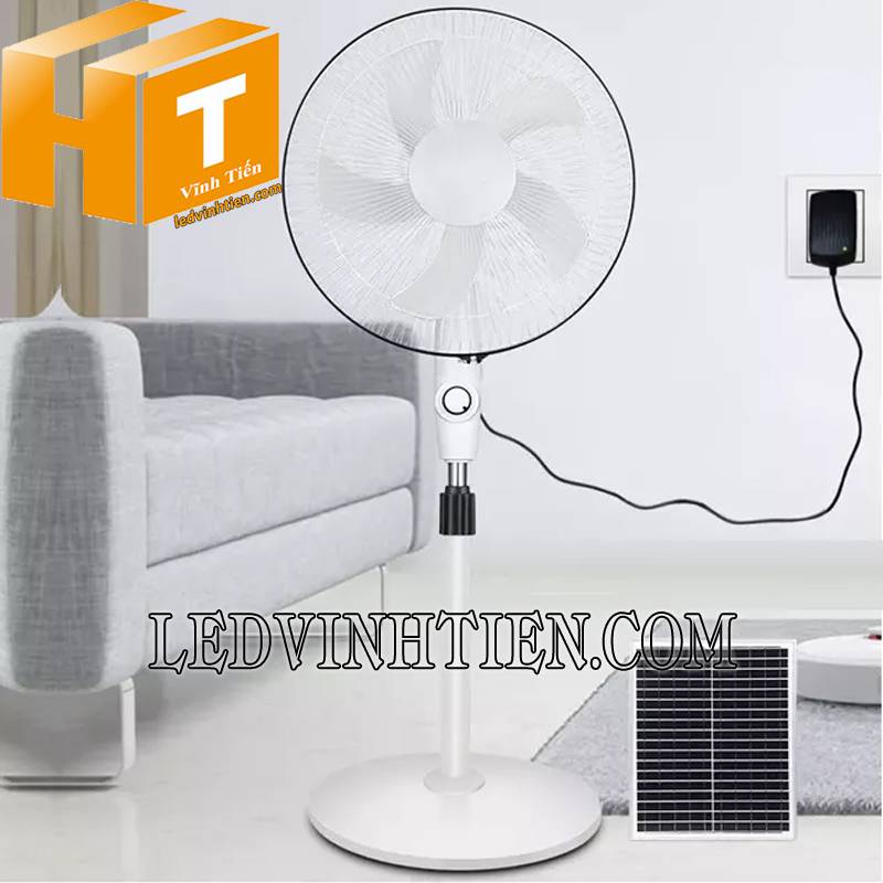 quạt sạc NLMT 12W sạc điện