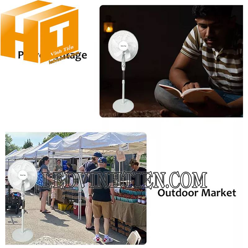 ứng dụng quạt sạc NLMT 12W F1-16S chất lượng cao