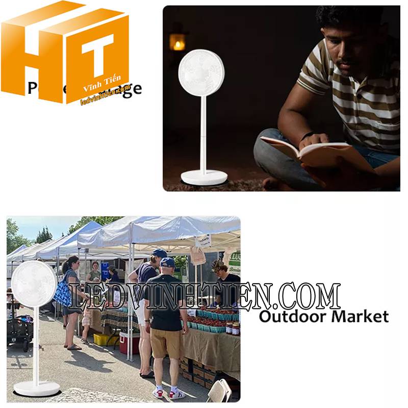 ứng dụng quạt sạc NLMT 12W F3-12 chiết khấu cao