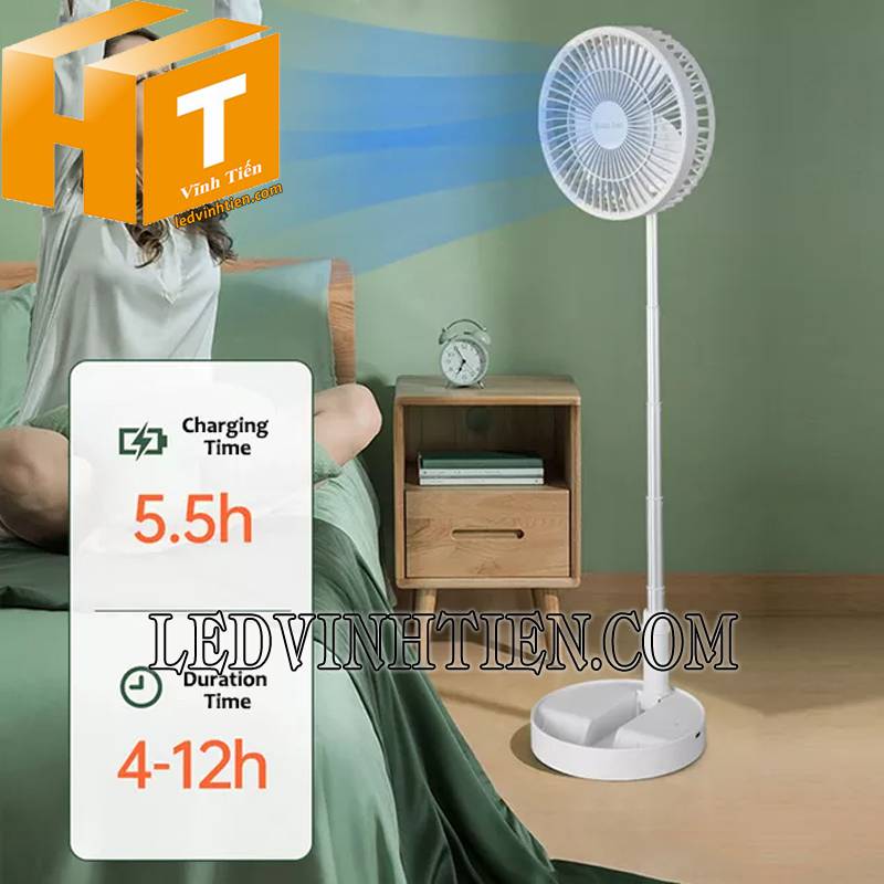 ứng dụng quạt sạc NLMT 5W Jindian siêu mát