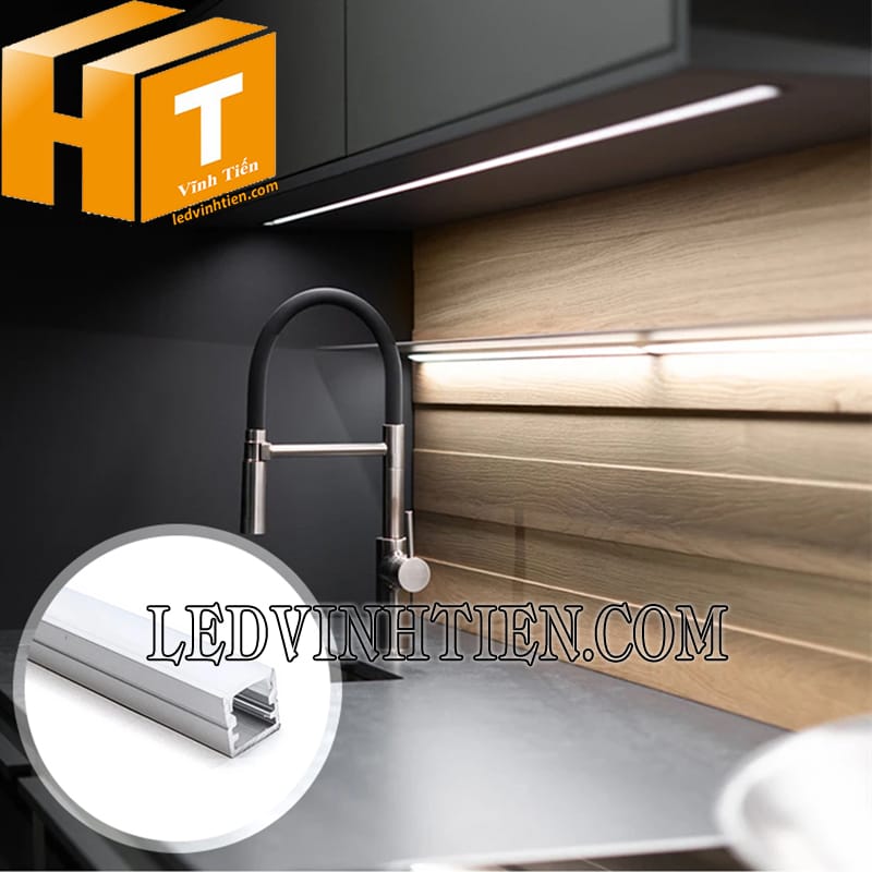 Thanh nhôm profile chữ U gắn nổi 10x10mm