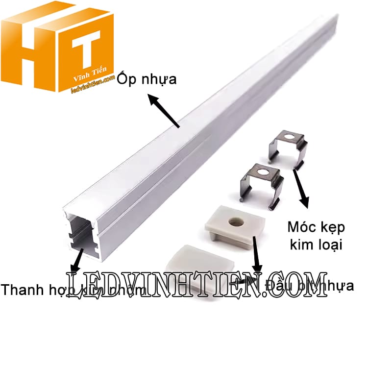 Bộ thanh nhôm định hình U nổi 10x13mm loại tốt