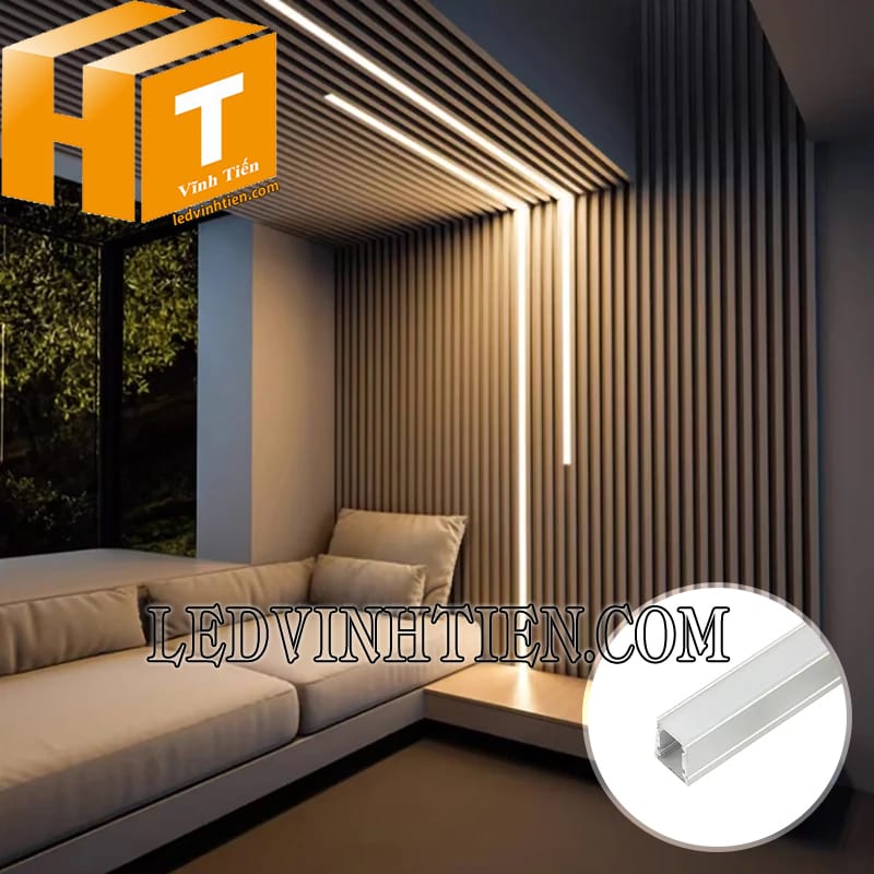 Thanh nhôm chữ U profile 10x13mm trang trí nội thất