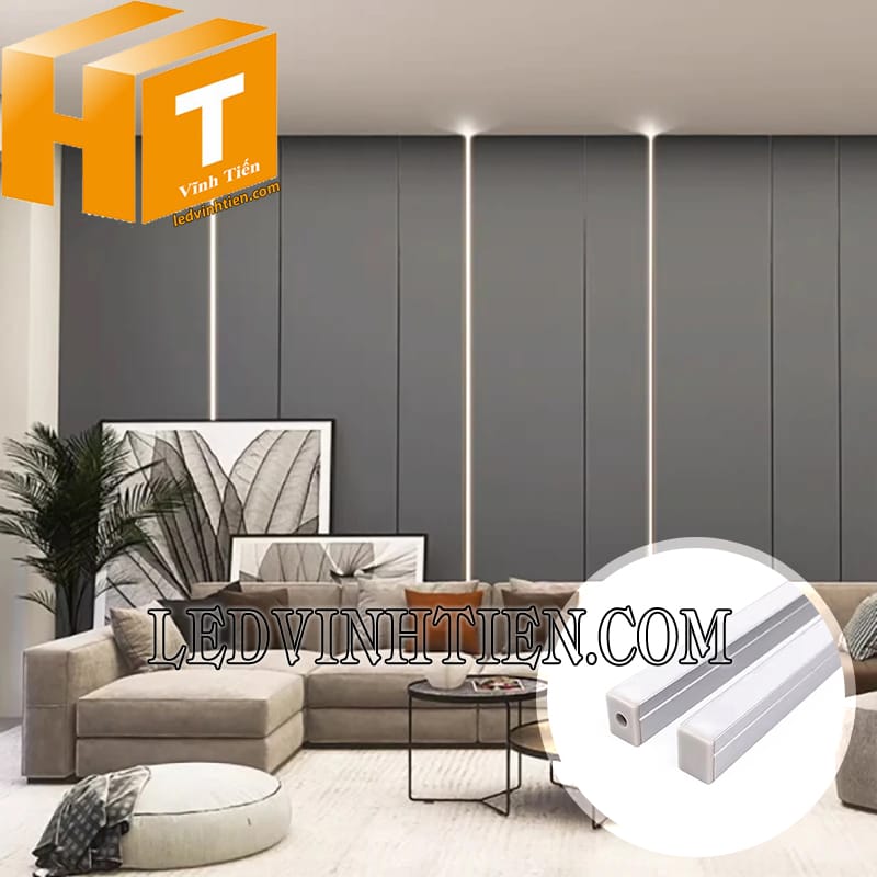 Thanh nhôm chữ U profile 10x13mm trang trí phòng khách