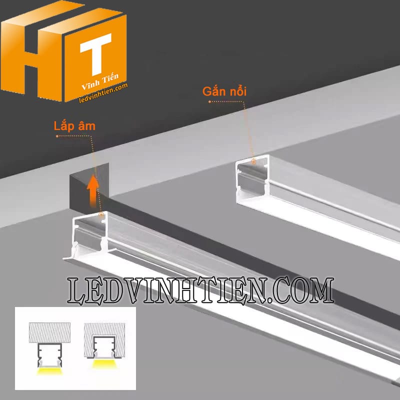 Thanh nhôm định hình led dây giá rẻ