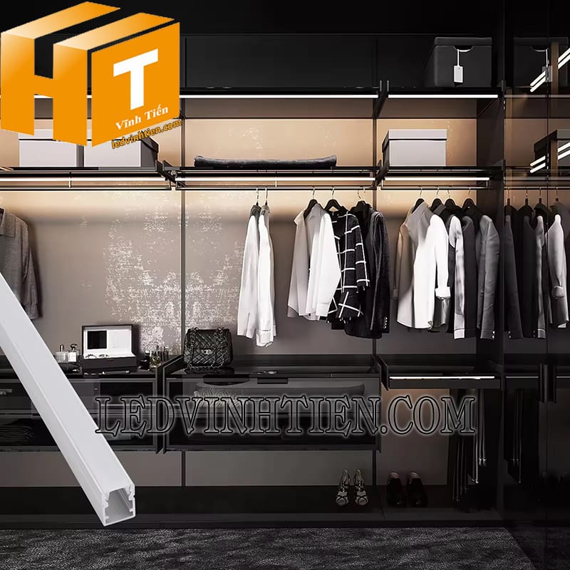 Thanh nhôm định hình led dây U nổi 10x13mm