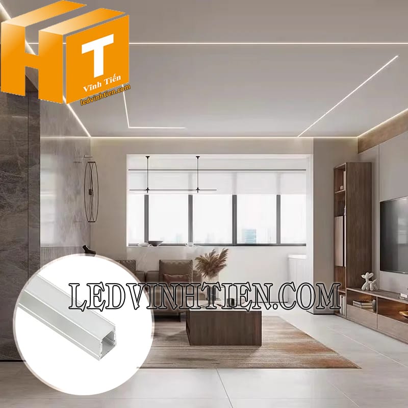 Thanh nhôm định hình U lắp nổi 10x13mm