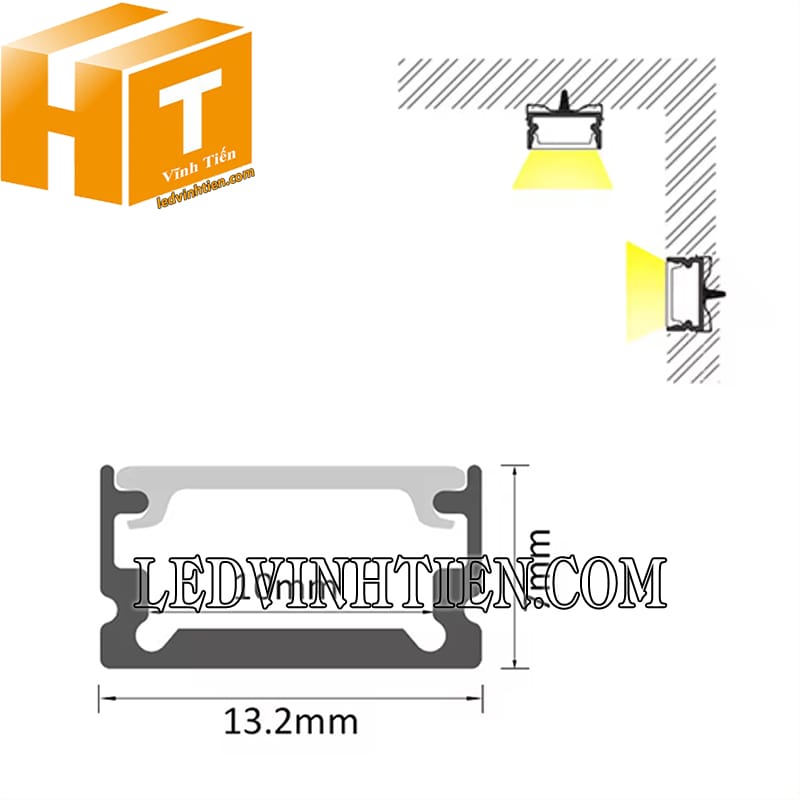 Thanh định hình nhôm 14x7mm giá rẻ