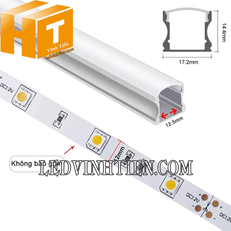 Thanh nhôm U nổi định hình led dây