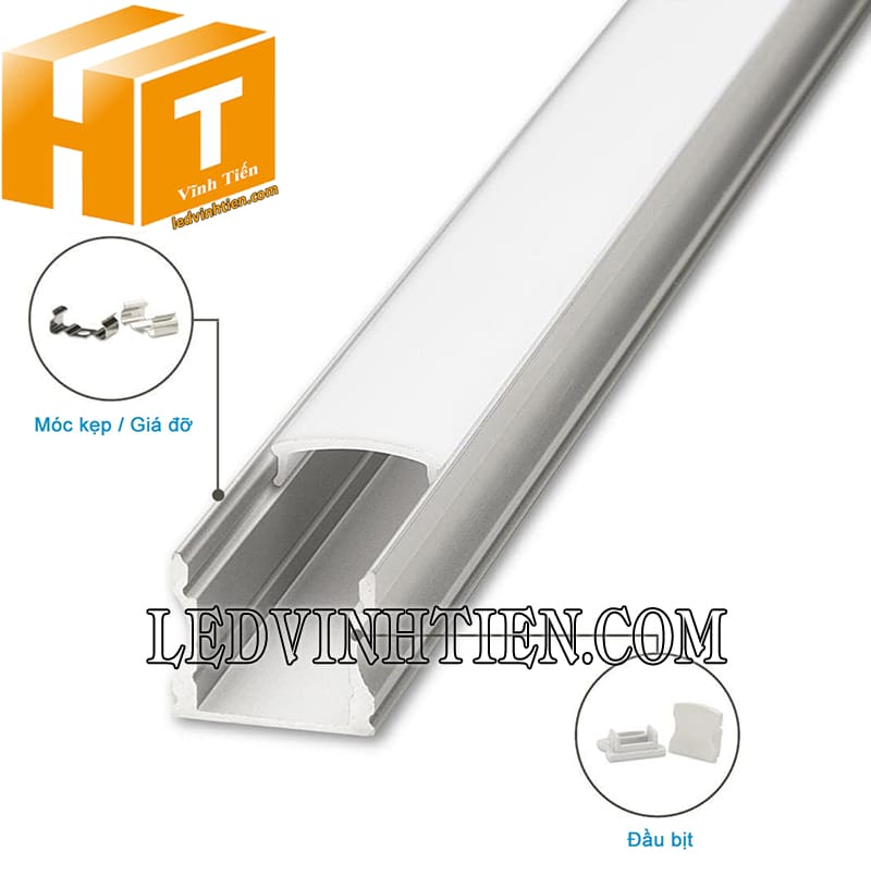 Thanh profile nhôm chữ U 17x14mm