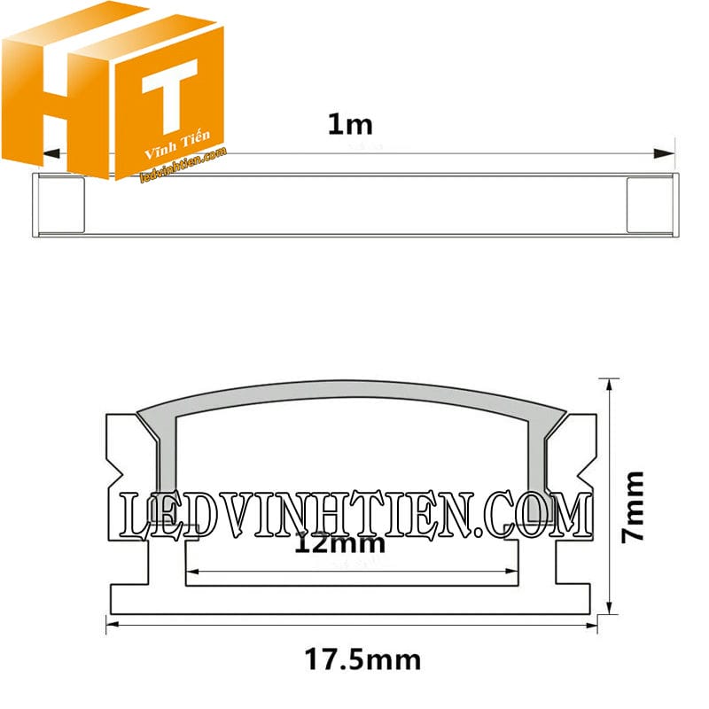 Thanh định hình nhôm U gắn nổi