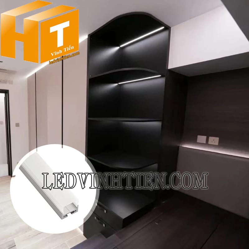 Thanh định hình nhôm U gắn nổi 20x20mm trang trí nội thất