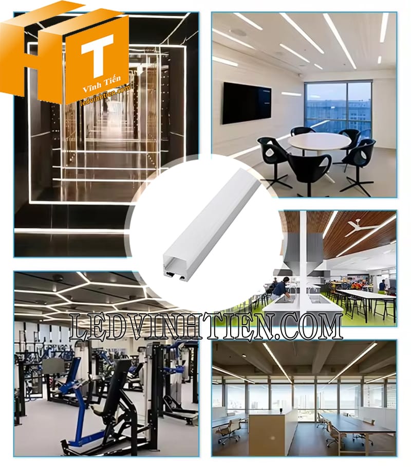 Thanh nhôm định hình chữ U gắn nổi 20x20mm