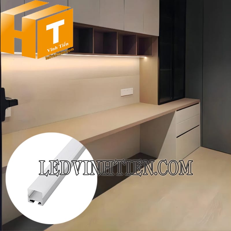 Thanh profile nhôm U lắp nổi 20x20mm