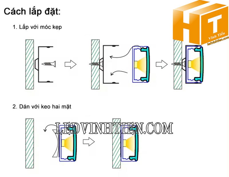 Cách lắp đặt đèn led vào thanh nhôm định hình