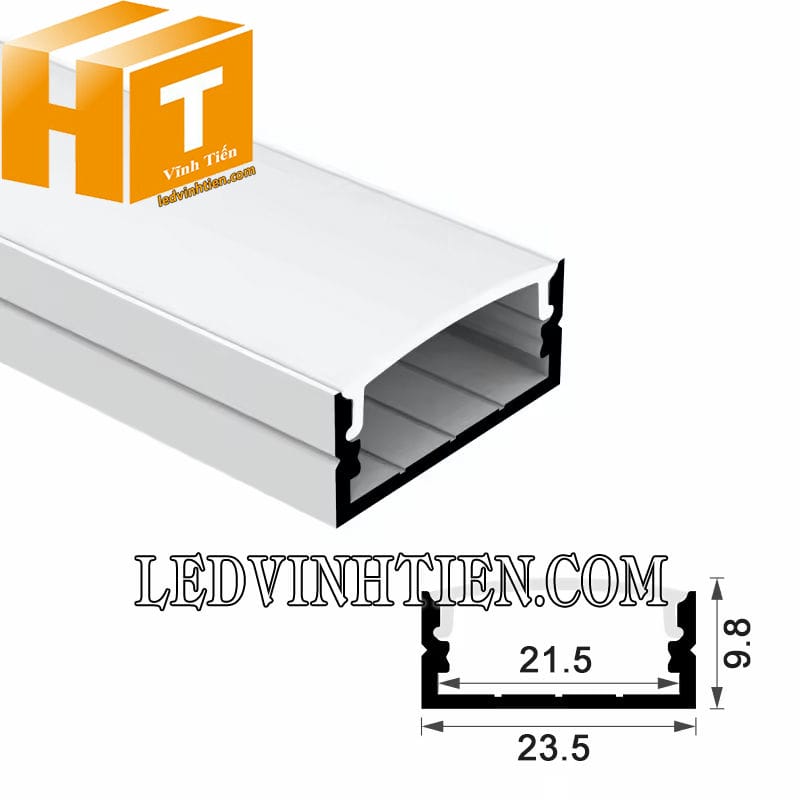 Thanh nhôm chữ U lắp nổi 24x10