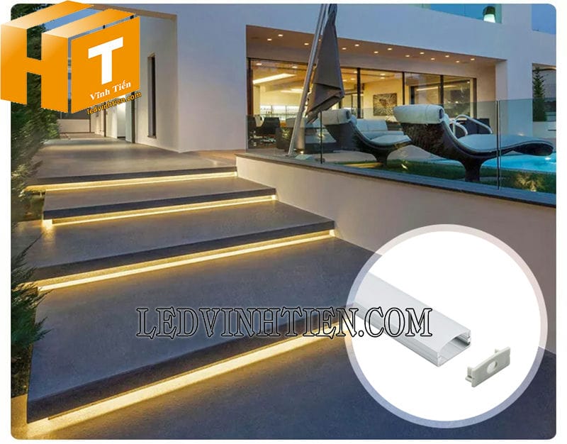 Thanh nhôm đèn led chữ U 24x10mm