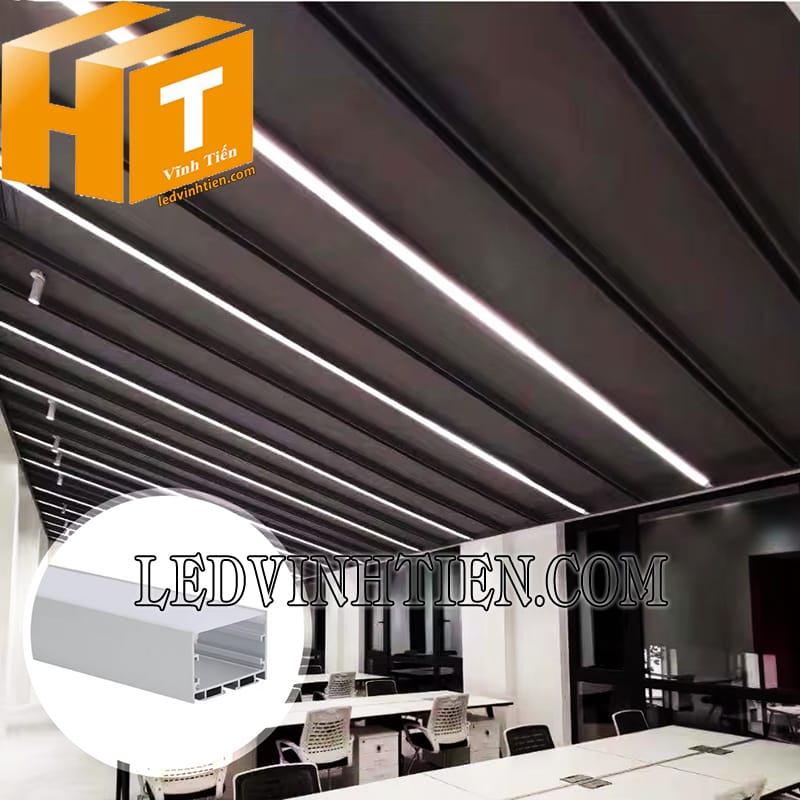 Thanh nhôm định hình U ốp nổi 50x35mm