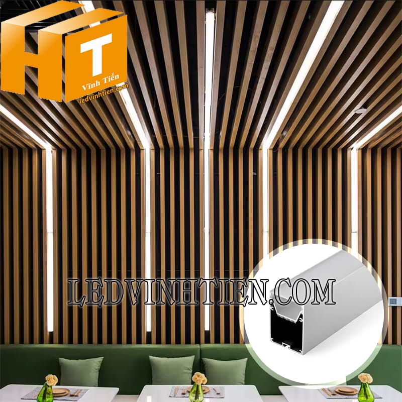 Thanh nhôm định hình chữ U gắn nổi 50x75mm