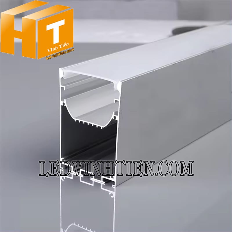Thanh profile nhôm chữ U lắp nổi 50x75mm