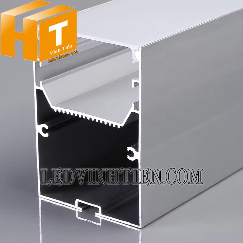 Thanh profile nhôm U gắn nổi 50x75mm cao cấp
