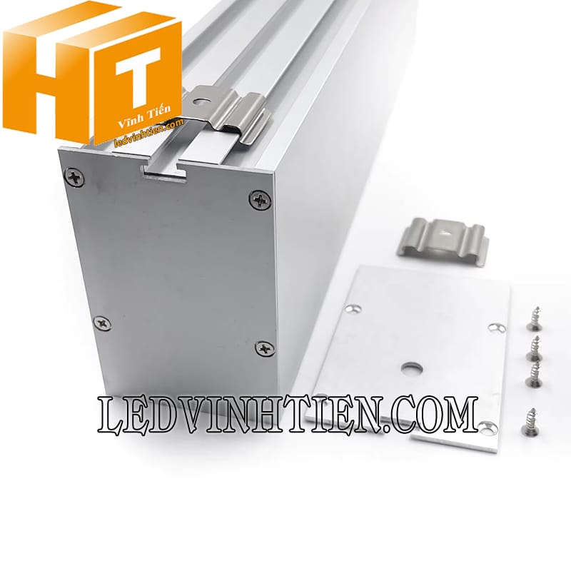 Thanh profile nhôm U gắn nổi 50x75mm loại tốt