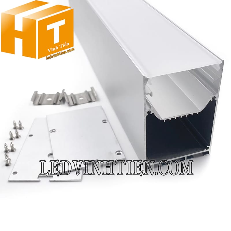 Thanh profile nhôm U gắn nổi 50x75mm