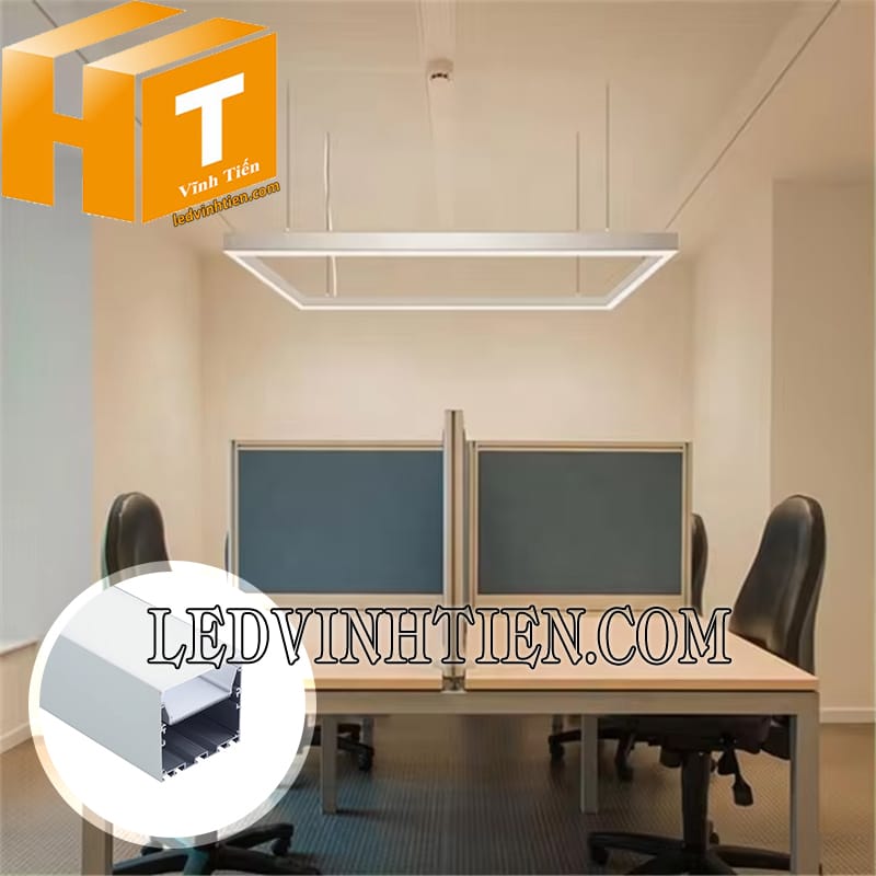 Thanh profile nhôm chữ U lắp nổi