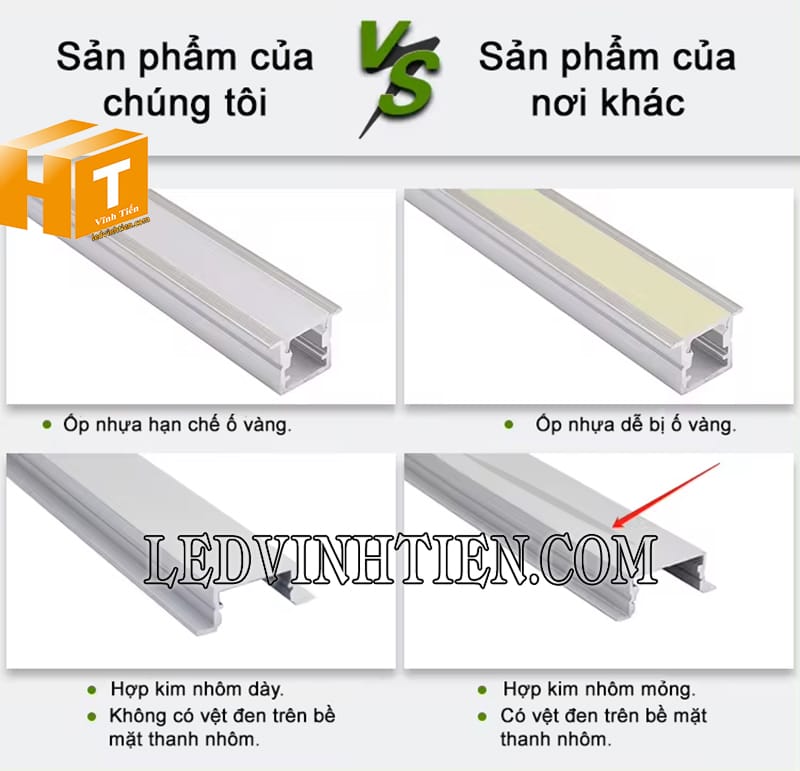 Thanh nhôm profile định hình led dây