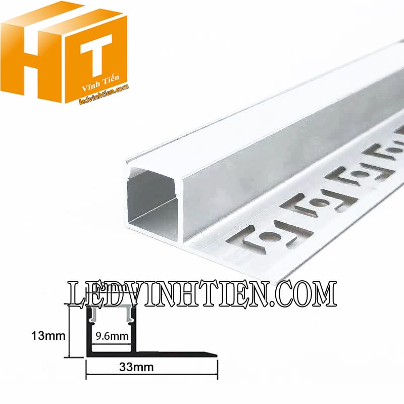 Thanh định hình nhôm âm giấu viền 33x13mm