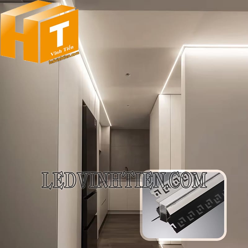 Thanh nhôm profile giấu viền lắp âm 46x24mm