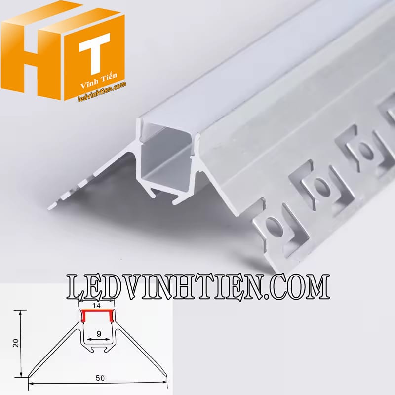 Thanh định hình nhôm lắp âm góc giấu viền giá rẻ