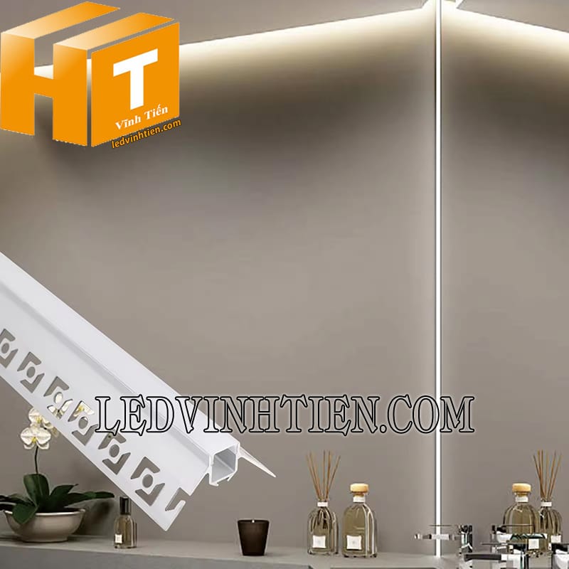 Thanh định hình nhôm lắp âm góc giấu viền