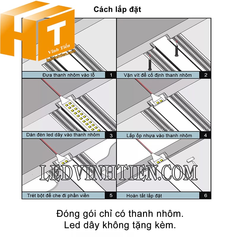 Hướng dẫn lắp thanh nhôm profile giấu viền